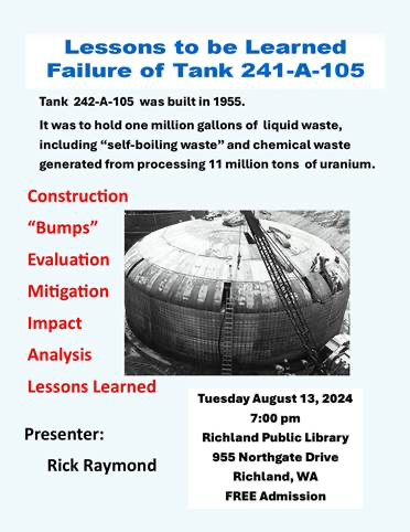 Lessons to be Learned Failure of Tank 241-A-105