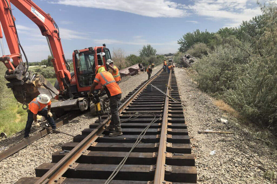 Workers maintaining Port of Benton Rail