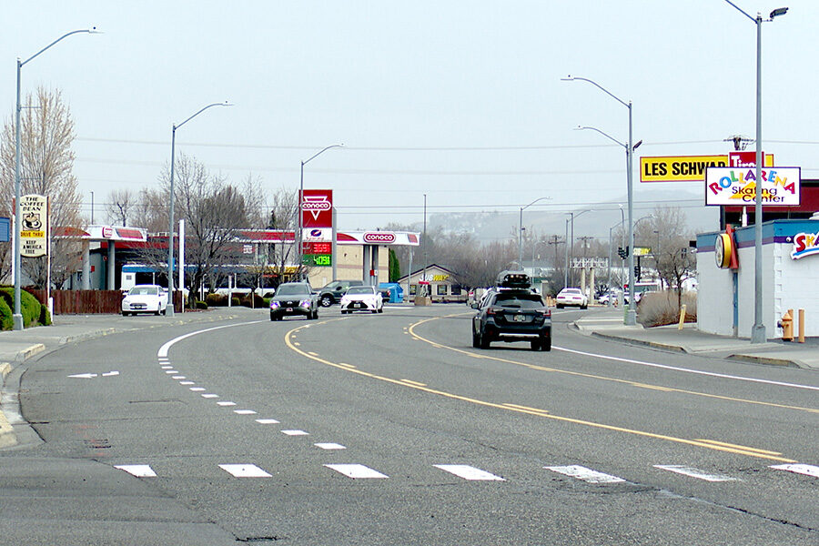 Stevens Drive, the Rollarena is visible to the right.