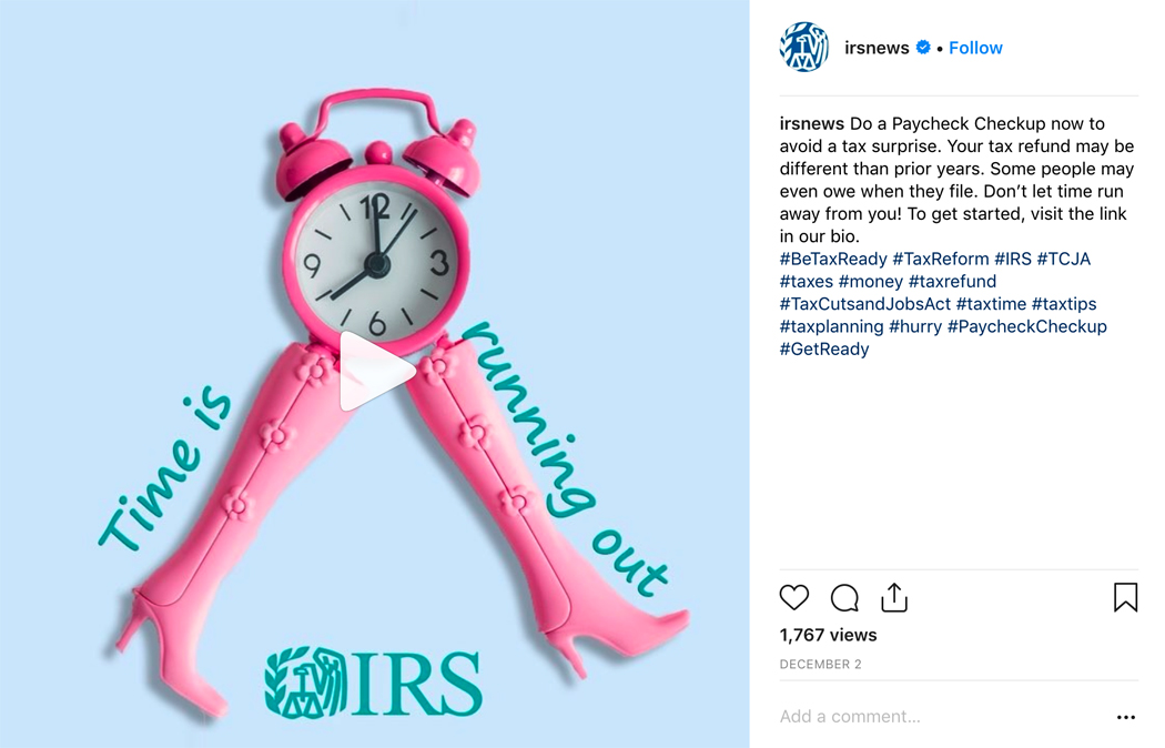 IRS launches Instagram account to reach young adults